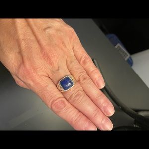 Silpada silver ring with bright blue stone